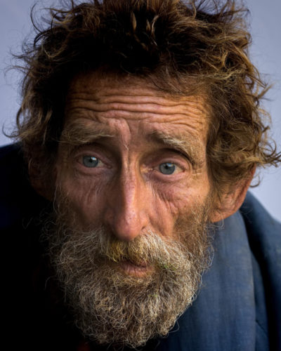 Photo of elderly homeless man